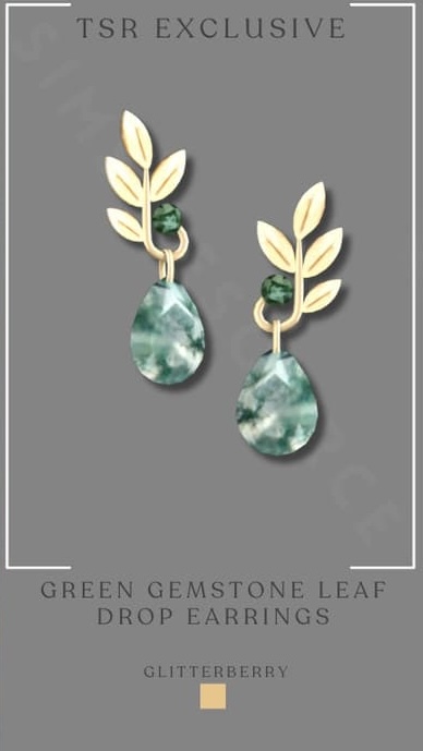 Галерея мода Ювелирные украшения Green Gemstone Leaf #2